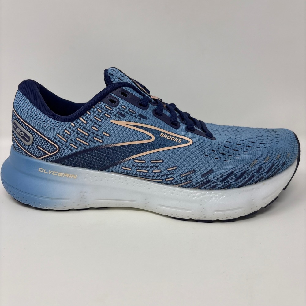 Brooks Glycerin 20 Women's Size 8.5 Blue White Running Shoes (1203691B478)